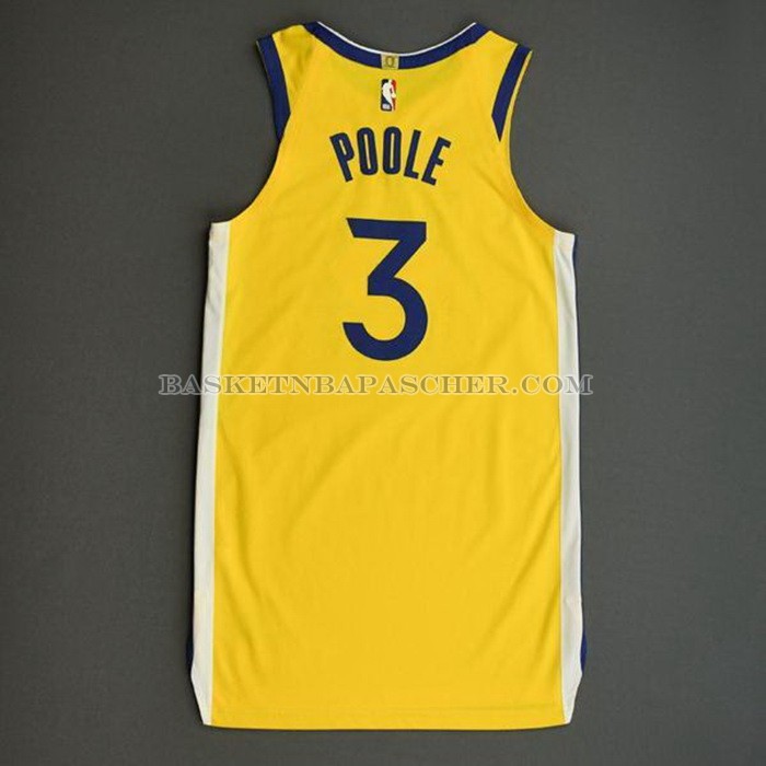 Maillot Golden State Warriors Jordan Poole NO 3 Statement Authentique 2022 Or